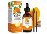 Olio Di Semi Di Zucca Crescita Dei Capelli Ciglia Barba Unghie Pelle Olio Spremuto A Freddo Biologico Vegano, 3X 60Ml