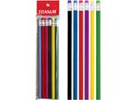 Set Di 6 Matite Hb In Pelle Scamosciata Con Gomma Titanum