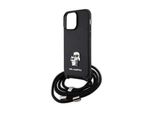 Karl Lagerfeld Klhcp14Xsakcpsk Custodia Rigida Per Iphone 14 Pro Max 6.7 Czarny/Black Crossbody Saffiano Metal Pin Karl & Choupette