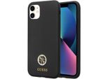Guess Guhcn614Dgpk Iphone 11 / Xr 6.1Czarny/Nero Custodia Rigida In Silicone Logo Strass 4G