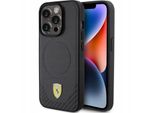 Ferrari Fehmp15Lptek Iphone 15 Pro 6.1 Czarny/Black Hardcase Carbon Metal Logo Magsafe
