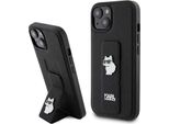 Karl Lagerfeld Klhcp15Mgsachpk Custodia Rigida Per Iphone 15 Plus / 14 Plus 6.7 Czarny/Nero Gripstand Saffiano Choupette Pins