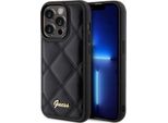 Guess Guhcp15Lpsqsqsk Custodia Rigida Per Iphone 15 Pro 6.1 Czarny/Nero Con Logo In Metallo Trapuntato