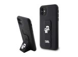 Karl Lagerfeld Klhcn61Gsakcpk Custodia Rigida Iphone 11 / Xr 6.1 Czarny/Nero Gripstand Saffiano Karl&Choupette Pins