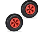Relaxdays 2X Ruota Per Carriola 3,50-6 In Nero/Rosso