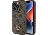 Guess Guhcp15Lp4Tdpw Iphone 15 Pro 6.1 BrąZowy/Brown Custodia Rigida In Pelle 4G Triangolo Strass