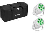 Eurolite Set 2X Led Silent Par 6 Qcl Floor Ws + Soft-Bag (20000965)