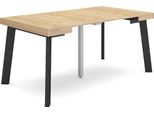 Consolle Allungabile, 160X90X73Cm, Per 8 Persone, Gambe In Legno, Rovere