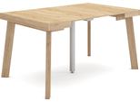 Consolle Allungabile, 140X90X73Cm, Per 6 Persone, Gambe In Legno, Rovere