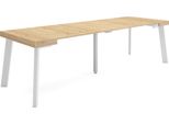 Consolle Allungabile, 262X90X73Cm, Per 12 Persone, Gambe In Legno, Rovere