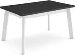 Tavolo Da Pranzo, 140X90X75Cm, Per 6 Persone, Gambe In Legno, Nero