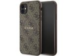 Guess Guhmn61G4Gfrw Iphone 11 6.1 / Xr BrąZowy/Brown Custodia Rigida 4G Collection In Pelle Metallo Logo Magsafe