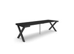 Consolle Allungabile, 262X90X73Cm, Per 12 Persone, Gambe In Legno, Nero