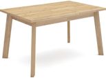 Tavolo Da Pranzo, 140X90X75Cm, Per 6 Persone, Gambe In Legno, Rovere