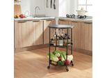 Carrello Portavivande 'Munkedal' Con 3 Ripiani Metallo 75 X Ø45 Cm Nero