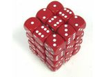 Set Di Cubi Chessex W6X12 Rosso Opaco/Bianco