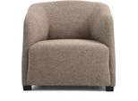 Poltrona Wing Chair Tessuto Beige Soggiorno Poliestere 1 Posto Moderno