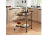 Carrello Portavivande 'Hole' Con 2 Ripiani 72 X 62 X 45 Cm Nero