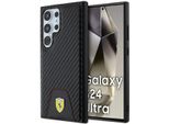 Ferrari Fehcs24Ln3Puk S24 Ultra S928 Czarny/Black Hardcase Carbon Stitched Bottom