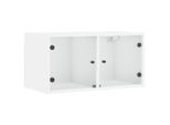 Vidaxl Armadio A Muro Con Ante In Vetro Bianco 68,5X37X35 Cm