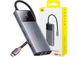 Hub 6W1 Baseus Metal Gleam 2 Series, Usb-C Do 2Xusb 3.0 +Usb-C + Hdmi + Usb-C Pd + Ethernet Rj45