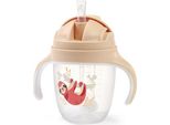 Tazza Antigoccia Con Cannuccia Ponderata Babyono, 240 Ml, Beige