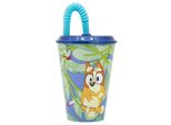 Tazza D'acqua Per Bambini 430 Ml - Tazza D'acqua Blu Con Cannuccia