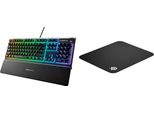 Tastiera Da Gioco Steelseries Apex 3 Qwerty Spagnola Tappetino Per Mouse Da Gioco Nero