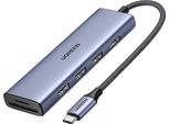 Hub Adattatore Ugreen Revodok Cm511 Usb-C Do Hdmi, 3X Usb-A 3.0, Sd/Tf
