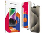 Iphone 15 Pro Screenprotector: Accezz Gehard Glas Full Cover Screenprotector Metapplicator - Trasparente