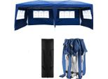 Fch Gazebo 3X6M, Gazebo Pieghevole Da Giardino Impermeabile, Protezione Uv, Con 4 Pannelli Laterali E 2 Ingressi E 1 Borsa Per Il Trasporto, Per Feste In Giardino, Blu