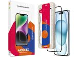 Iphone 15 Plus Screenprotector: Accezz Gehard Glas Full Cover Screenprotector Metapplicator - Trasparente