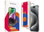 Iphone 15 Pro Max Screenprotector: Accezz Gehard Glas Full Cover Screenprotector Metapplicator - Trasparente