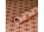 Carta Da Regalo Per Natale, Cristallo Di Neve, Rosso, 0,70 X 10 M