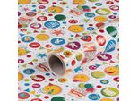 Carta Da Regalo Smilies, Bianca, 0,70 X 10 M - Carta Da Regalo Per Compleanni Per Bambini