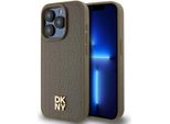 Dkny Dkhmp15Xpshrpsw Custodia Rigida Per Iphone 15 Pro Max6.7 Marrone/Marrone Modello In Pelle Logo In Metallo Magsafe