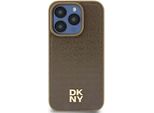 Dkny Dkhmp15Mpshrpsw Iphone 15 Plus /14 Plus 6.7 BrąZowy/Brown Custodia Rigida In Pelle Con Logo In Metallo Magsafe