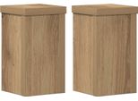 Vidaxl Supporto Per Piante 2 Pz. Rovere Artigianale 10X10X18 Cm Materiale A Base Di Legno