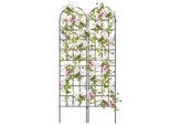 Costway 2 Tralicci In Metallo, Recinzione Da Giardino Autoportante, Ausilio Decorativo Per Piante Rampicanti, Traliccio Per Piante Rampicanti 220X50Cm Nero