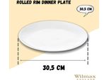 Piatto In Porcellana Wilmax, Rotondo Con Bordo Arrotolato, 30,5 Cm, WL-991024/A