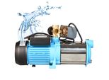 Pompa Per Acqua Mh 1300 - Pompa Da Giardino (1300 W, 6000 L/H, Prevalenza 55 M) - Ghisa Acciaio Inox Inox - Con Manometro Pressostato Distributore A 5 Vie