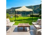 Padiglione Mobili Rebecca Aneto 3X3 M Poliestere Metallo Beige Nero Parzialmente Assemblato