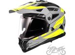 LS2 MX702 Pioneer Ii Namib Motocross Helmet, Grigio Opaco/Giallo Neon, 2XL (63/64)