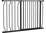 Cancelletto Di Sicurezza Per Cani Pawhut, Cancelletto Per Cani Da 75-115 Cm, Cancelletto Per Bambini, Cancelletto A Morsetto, Cancelletto Di Sicurezza, Apertura Bidirezionale, Acciaio