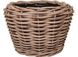 Vivanno Cestino Decorativo In Rattan Bojo Rotondo, Intrecciato Naturale - 57X43 Cm
