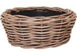 Vivanno Cestino Decorativo In Rattan Bojo Rotondo, Intrecciato Naturale - 56X26 Cm