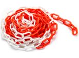 Catena A Sbarramento Wiltec Lunga 5 M Con Ø 6 Mm, Robusta Catena In Plastica Rossa E Bianca, Catena Di Sicurezza Ideale Per Uso Interno Ed Esterno, Catena In Polipropilene