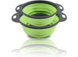 Set Di 2 - Colapasta Pieghevole In Silicone, Ciotola In Silicone, Colapasta In Silicone Per Sciacquare E Conservare Gli Alimenti, Colapasta A Goccia, Colino - Foldrain