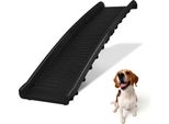 Yuenfong Rampa Per Cani Auto Pieghevole In Plastica Per Cani Rampa Per Auto Per Animali Domestici Ausilio Per La Pensione Del Cane, Fino A 90 Kg, 156X40Cm, Leggera Stabile, Scale Per Cani Antiscivolo, Nero