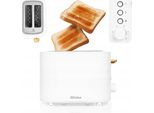 Zeegma Tostapane Elettrico Bianco 820W - 6 Modalità, 3 Funzioni, 2 Fette